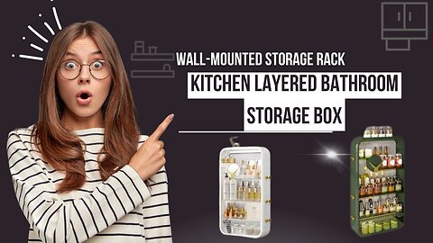 Wall-mounted storage rack kitchen layered bathroom storage box