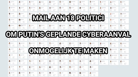 Mijn mail aan 18 politici om de geplande cyberaanval te voorkomen ZEER BELANGRIJK! VERSPREIDEN!