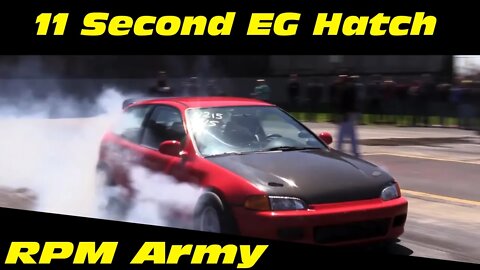 11 Second Turbo Civic EG Hatch Drag Racing