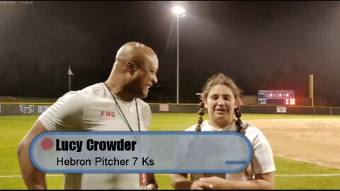 Hebron Pitcher Lucy Crowder after 2-0 Win Over Plano East