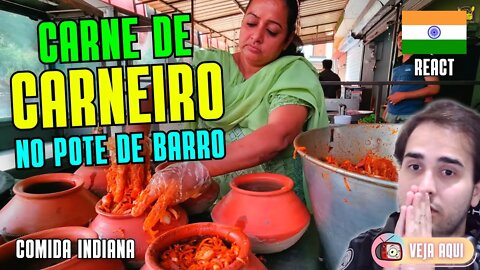 Carne de CARNEIRO no POTE DE BARRO! Reagindo a COMIDAS DE RUA INDIANAS | Veja Aqui Reacts
