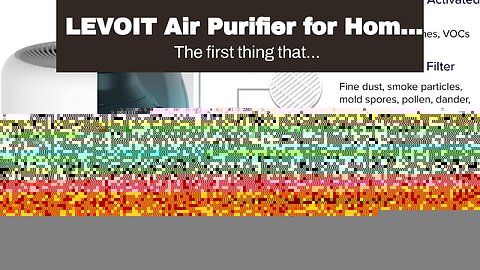 LEVOIT Air Purifier for Home Allergies Pets Hair in Bedroom, HEPA Filter, Covers Up to 1095 Sq....