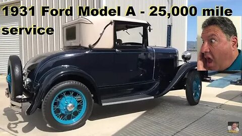 1931 Ford Model A gets 25,000 mile service. Change oil, fluids in trans, overdrive, and rear end.
