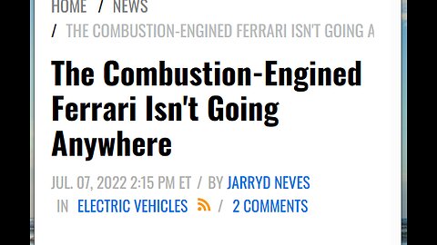 FERRARI IGNORES WOKE MOB-CONTINUES INTERNAL COMBUSTINE ENGINE THROUGH AT LEAST THE 2030s