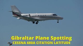 CESSNA 680A CITATION LATITUDE landing/departure at GIBRALTAR, Extreme Airport, 4K