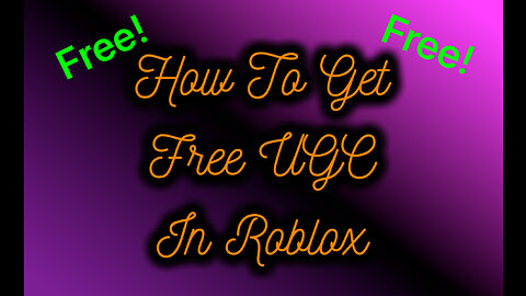 How To Get Free UGC In Roblox