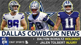 Dak Prescott Offers Insight On Dalton Schultz's Holdout And Jalen Tolbert's Injury | Cowboys News