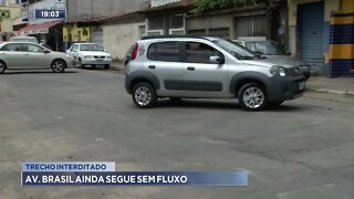 Trecho interditado: Av. Brasil ainda segue sem fluxo