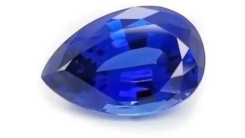 Lab-Grown Blue Sapphire: Medium tone Chatham pear shaped blue sapphire
