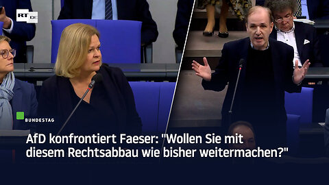 AfD konfrontiert Faeser: "Wollen Sie mit diesem Rechtsabbau wie bisher weitermachen?"