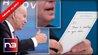 Dementia Joe’s Handlers Slip him a Note On Appearance - His Next Move is Downright GROSS
