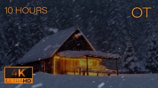 A MAGICAL BLIZZARD in the SWISS ALPS | Blowing Snow & Howling Wind Ambience in 4K | Relax | Sleep