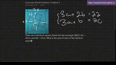 6th Grade Functions Word Problems: Problem 2