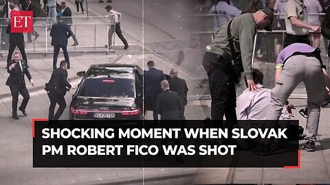 Shocking moment when Slovak PM Robert Fico was shot in an assassination attempt; attacker detained