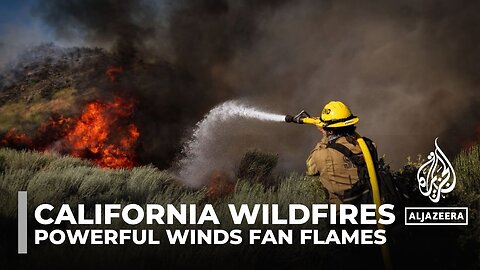 Wildfires spread across California as strong winds fan flames, forcing evacuations