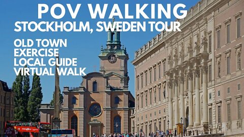 POV WALKING VIDEO STOCKHOLM, SWEDEN TOUR, OLD TOWN TOUR, CROSS TRAINER, EXERCISE, WALKING TOUR - UHD