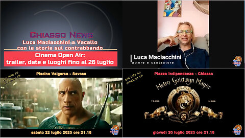 Chiasso News 18 luglio 2023 - Luca Maciacchini a Vacallo - I trailer fino al 26 luglio