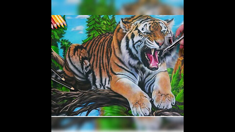 Tiger color drawing inside the bottle videos