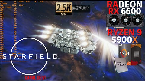 Starfield RX 6600 + R9 5900X + 32GB RAM CL16 Teste/Gameplay