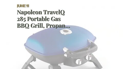 Napoleon TravelQ 285 Portable Gas BBQ Grill, Propane, Red Lid - TQ285-RD-1-A Two burners, Cast...