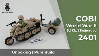 COBI World War II | 2401 --- Sd.Kfz.2 Kettenkrad --- unboxing and pure build