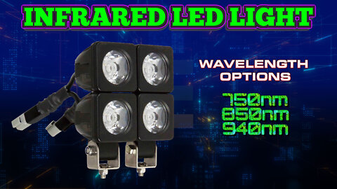 Infrared LED Light Emitter Bar - 4 LEDs - Aluminum Housing - 500'L X 50'W Spotlight