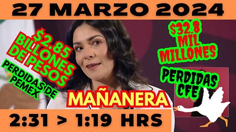 💩🐣👶 AMLITO | Mañanera *Miércoles 27 de marzo 2024* | El gansito veloz 2:31 a 1:19.