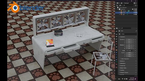 Modeling a fan and a table in blender #19