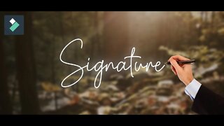 Signature Effect | WONDERSHARE FILMORA X | Tutorial