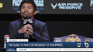 Boxer Manny Pacquaio announces candidacy for Philippines president