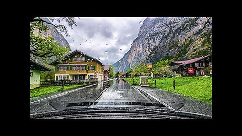 Lauterbrunnen Valley summer rain Switzerland 4K