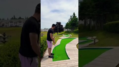 Close to a hole in one in Mini Golf