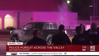 Man in custody after kidnapping, police pursuit in West Valley