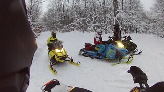 Snowmobile Trail Riding (Newberry Michigan) Part 2