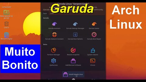 Garuda Arch Linux. Distro com Interface Mate muito bonita. E são ISOs com várias opções de Desktop