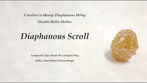 Lampwork Glass Beads: CIM Diaphanous Milky Scrollwork