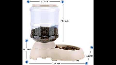 2 Pack Automatic Cat Feeder and Water Dispenser in Set with Pet Food Mat for Small Medium Dog P...