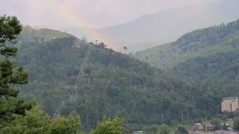 Rain in Gatlinburg Creates Rainbow Over Anakeesta