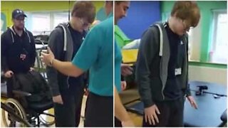 Boy learns to walk again and overwhelms therapists