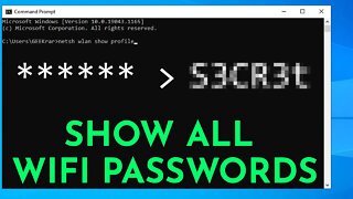Show Wi-Fi passwords with 1 command | find wifi password using cmmand prompt