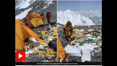 MT EVEREST NEEDS TO CLEAN UP IT'S TRASH ACT THEN ENACT A LEAVE NO TRACE POLICY