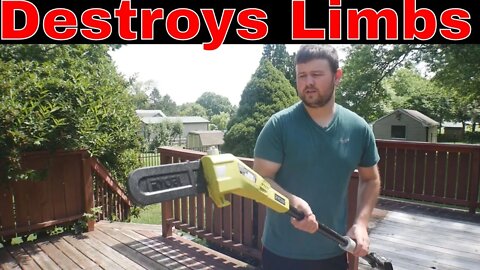 Cordless Pole Saw Ryobi - 1.3 Ah Battery and Charger Included Ryobi ONE+ 8 in. 18-Volt Lithium-Ion