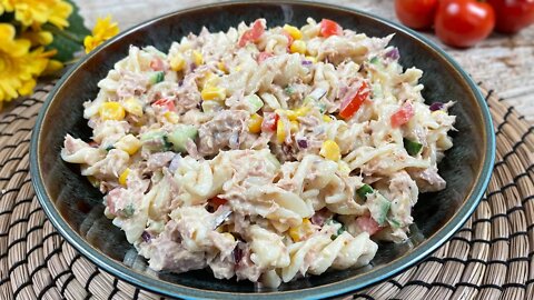 Creamy Tuna Pasta Salad Recipe • How To Make Tuna Salad Recipe • Easy Pasta Salad •Tuna Pasta Recipe