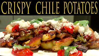 Crispy Smashed and Roasted Potatoes with Bacon & Chile Jam
