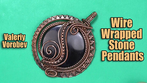 Wire Wrapped Stone Pendant. DIY. Wire weaving jewelry.