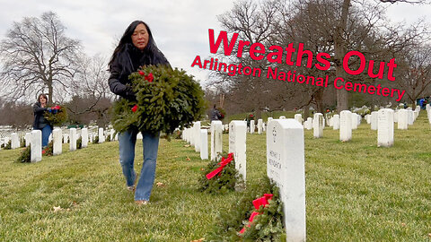 Wreaths Out at Arlington National Cemetery