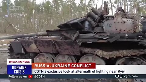 CGTNs exclusive look at aftermath of fighting near Kyiv followed Ukrainian soldiers