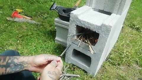 Our Rocket Stove - now we are going to light it #shortvideo #rocketstove #fire #growagarden #fun