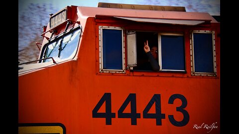 Trespassers, Peace Friend and Fast Moving BNSF Train for Chicago - Staples Sub