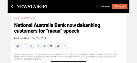 National Australia Bank to debank customers who use “mean speech”!